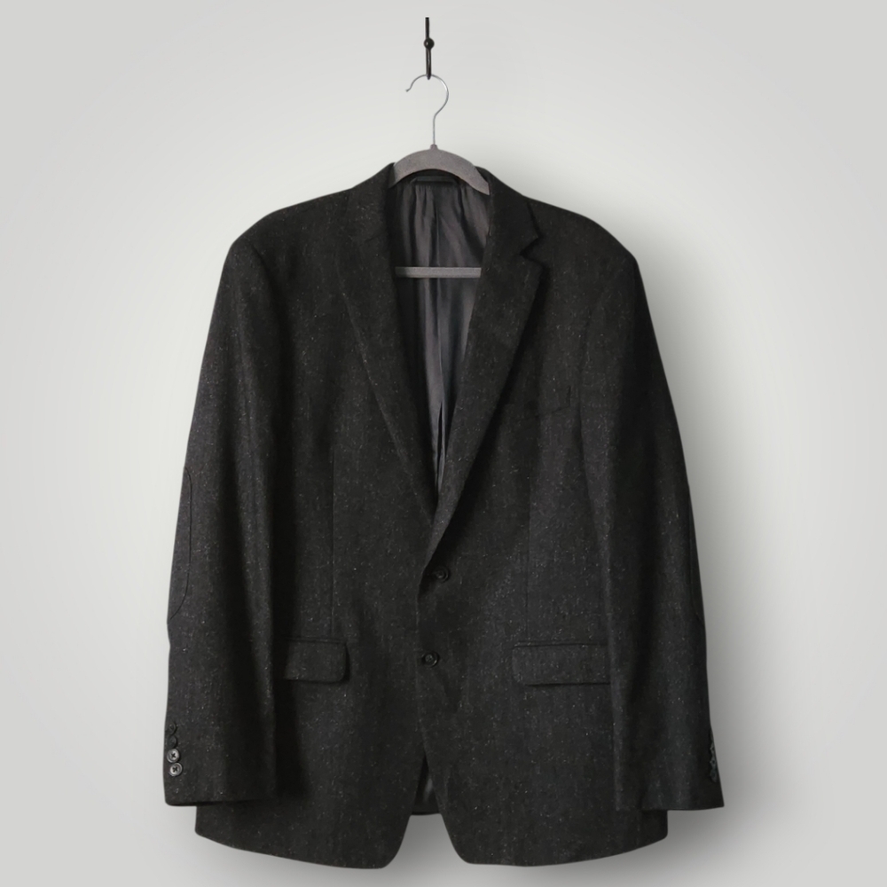 Calvin Klein Extreme Slim Fit Wool Silk Blazer 44R Charcoal Flecked Quiet Luxury - Picture 3 of 10